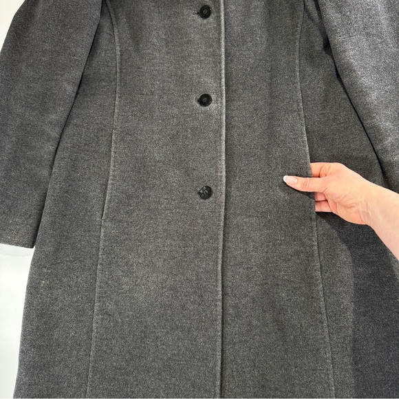Marvin Richards wool cashmere coat tailored winter gray petite 10P - Picture 5 of 16